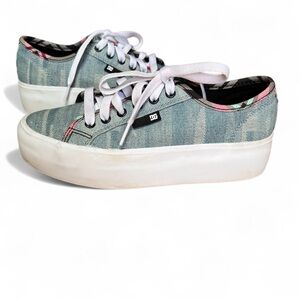 ⭐️ DC Manual Platform Denim Skate Casual Sneakers Women's Shoes Size 6.5 Vegan